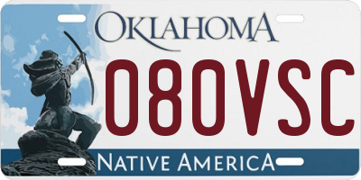 OK license plate 080VSC