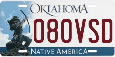 OK license plate 080VSD