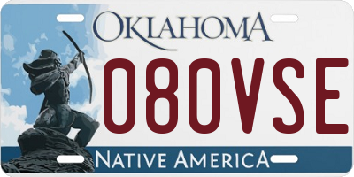 OK license plate 080VSE