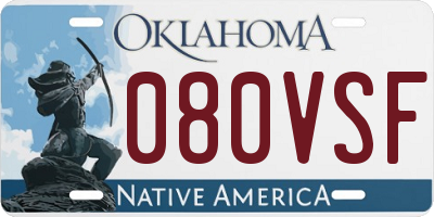 OK license plate 080VSF