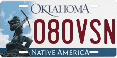 OK license plate 080VSN