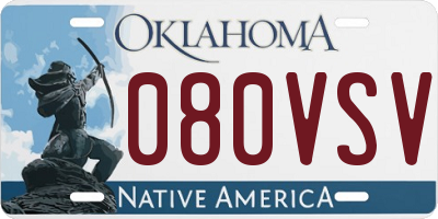 OK license plate 080VSV