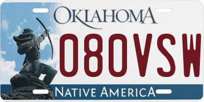 OK license plate 080VSW