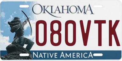 OK license plate 080VTK