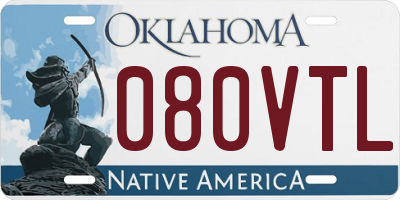 OK license plate 080VTL