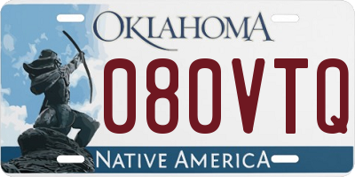 OK license plate 080VTQ