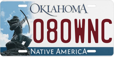 OK license plate 080WNC
