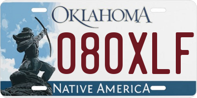 OK license plate 080XLF