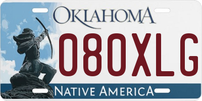 OK license plate 080XLG