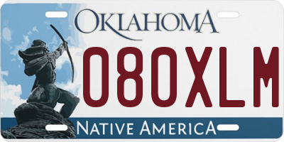 OK license plate 080XLM