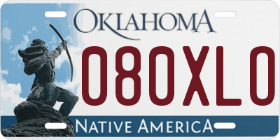 OK license plate 080XLO
