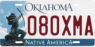 OK license plate 080XMA