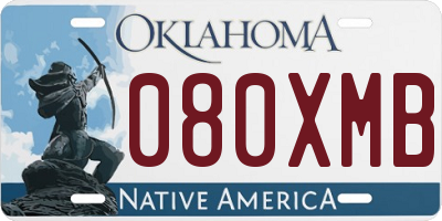 OK license plate 080XMB