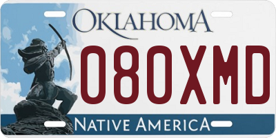 OK license plate 080XMD