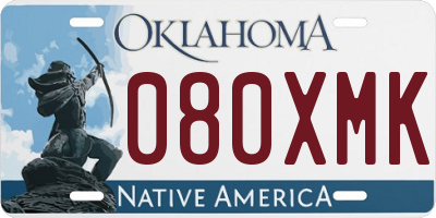 OK license plate 080XMK
