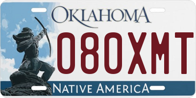 OK license plate 080XMT