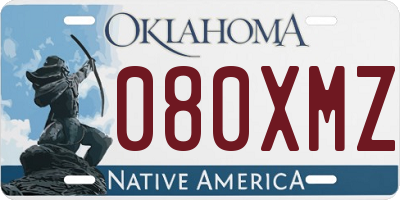 OK license plate 080XMZ
