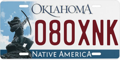 OK license plate 080XNK