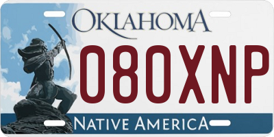 OK license plate 080XNP