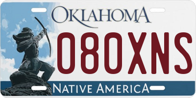 OK license plate 080XNS