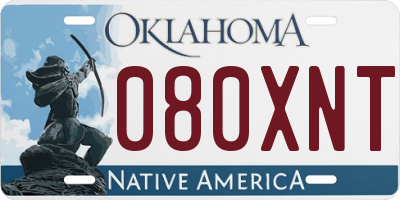 OK license plate 080XNT