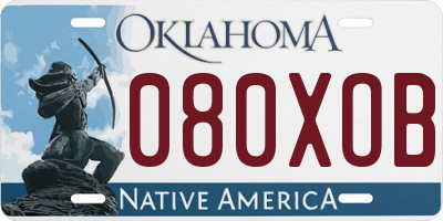 OK license plate 080XOB