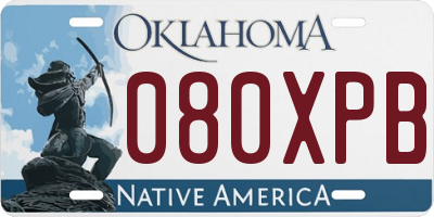 OK license plate 080XPB