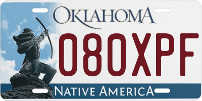OK license plate 080XPF