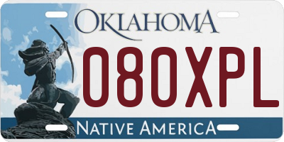 OK license plate 080XPL