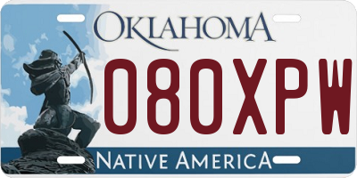 OK license plate 080XPW