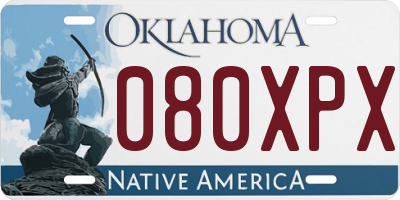 OK license plate 080XPX