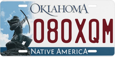 OK license plate 080XQM
