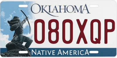 OK license plate 080XQP