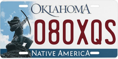 OK license plate 080XQS