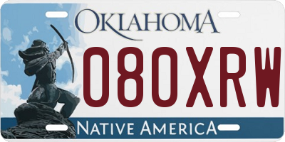 OK license plate 080XRW