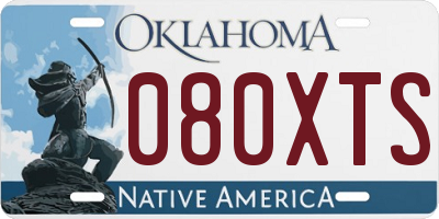OK license plate 080XTS