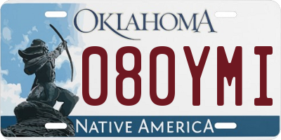 OK license plate 080YMI
