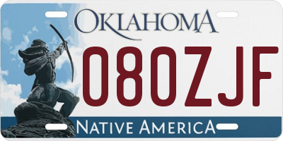 OK license plate 080ZJF