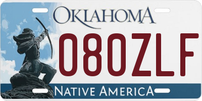 OK license plate 080ZLF