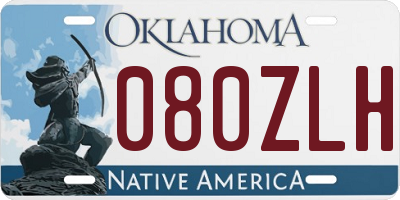 OK license plate 080ZLH