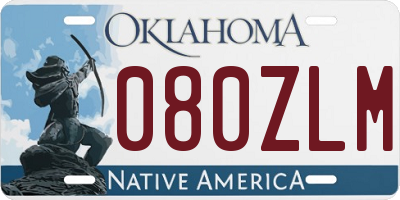 OK license plate 080ZLM