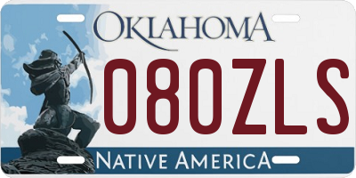 OK license plate 080ZLS