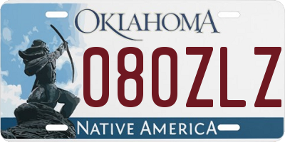 OK license plate 080ZLZ