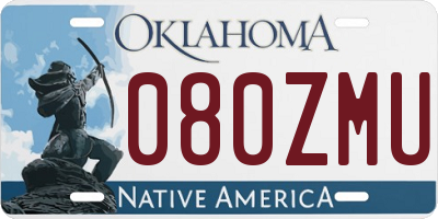 OK license plate 080ZMU