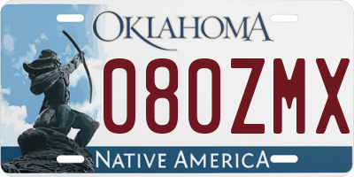 OK license plate 080ZMX