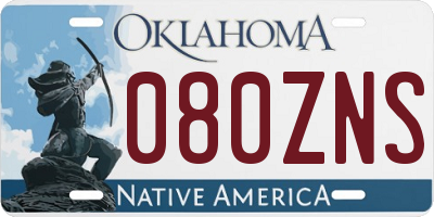 OK license plate 080ZNS