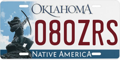 OK license plate 080ZRS
