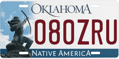 OK license plate 080ZRU