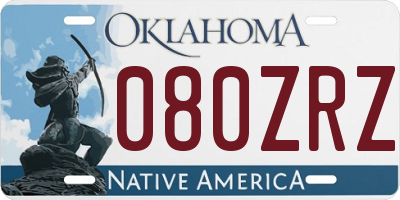 OK license plate 080ZRZ
