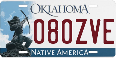 OK license plate 080ZVE